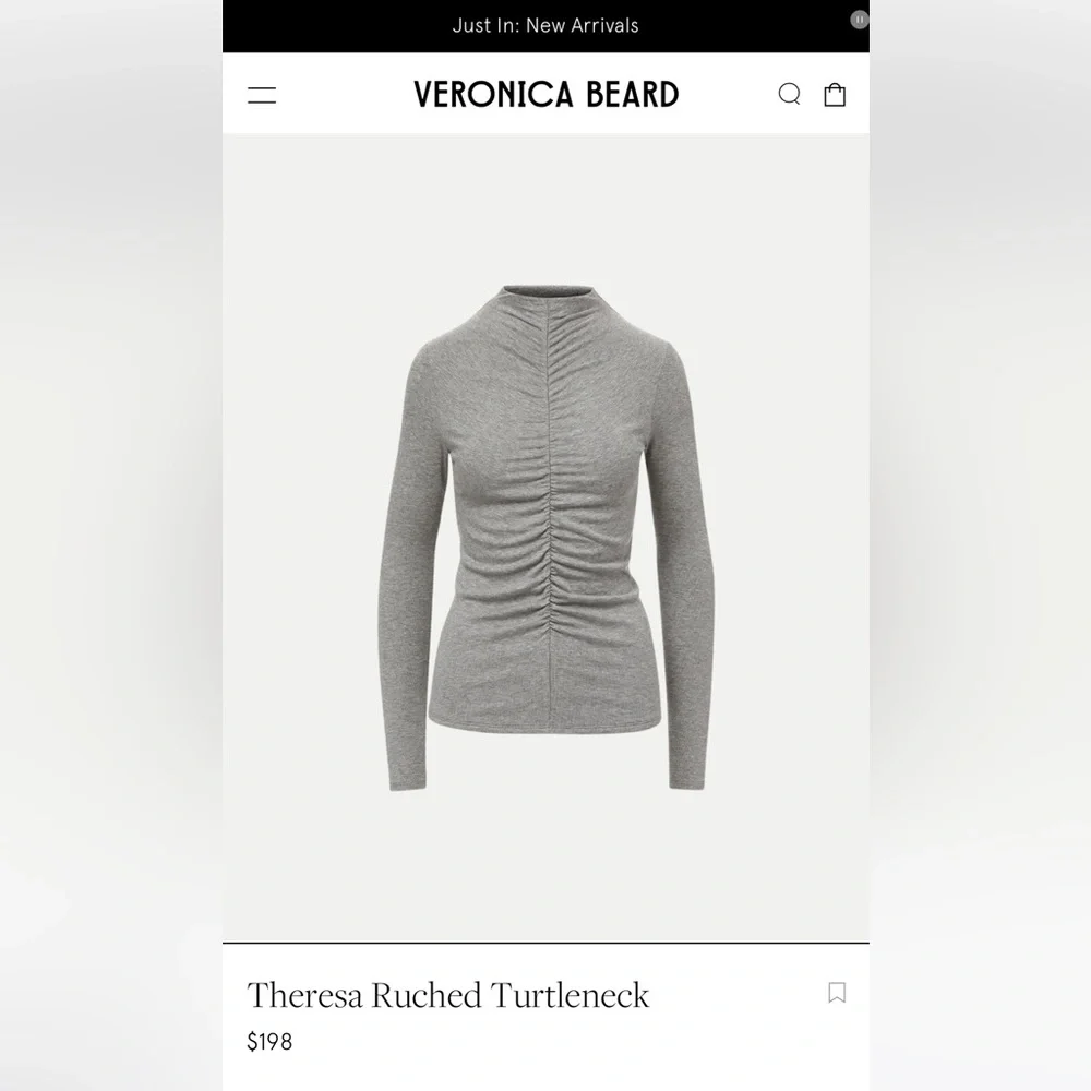 Veronica Beard Theresa Ruched Turtleneck - Picture 3 of 10